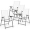 Costway 4pcs Patio Folding Portable Dining Chairs Metal Frame Armrests Garden Black/Grey/White